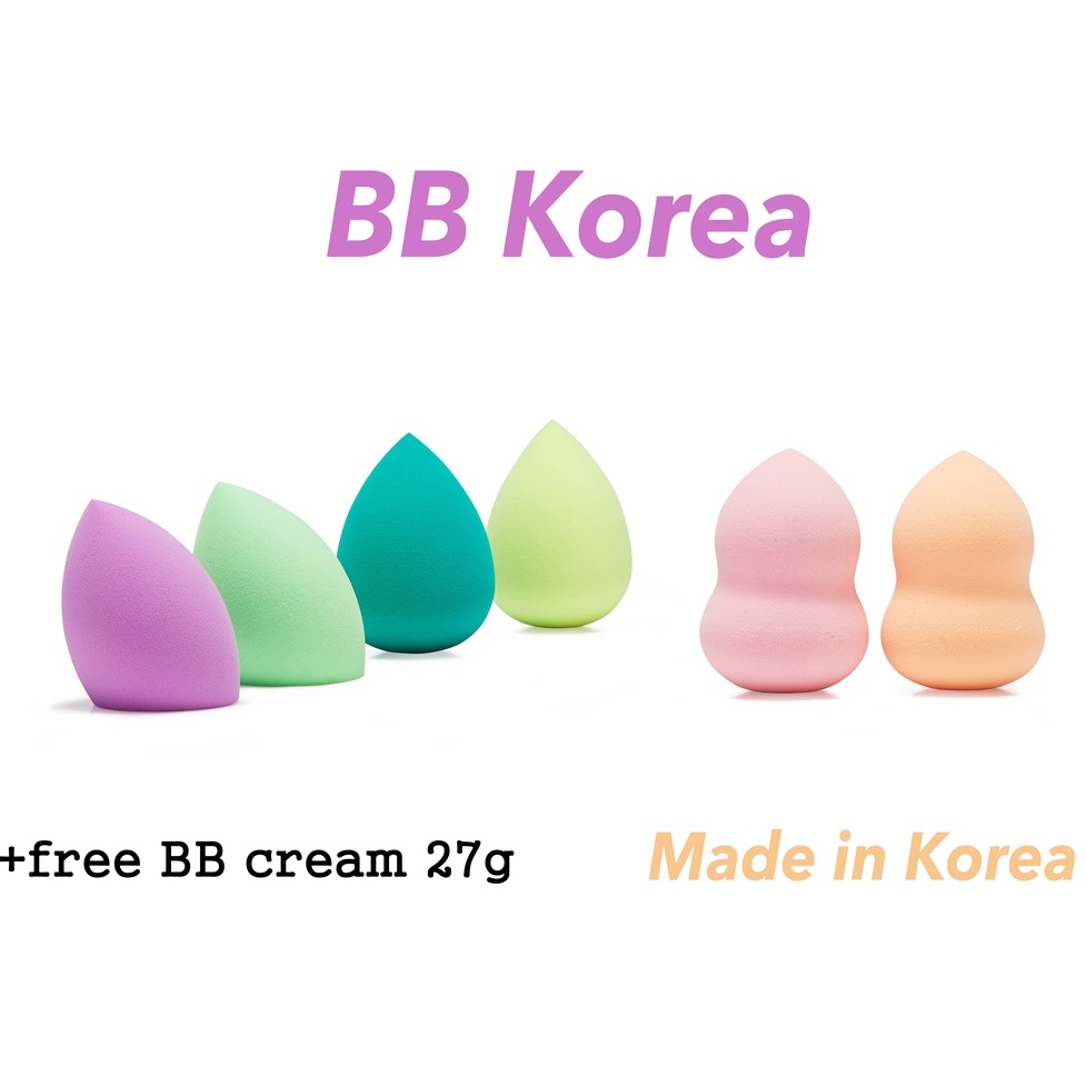 BB Makeup Sponge Korea, 3 types, 6 Pcs,+free BB Cream 27g,Makeup Sponges Blender Set Beauty Cosmetic Foundation Blending Applicator Puff, Miếng mút trang điểm BB Hàn Quốc, 3 loại, 6 mẫu,Bộ miếng mút trang điểm,sự hoàn mỹ dành cho kem nền dạng lỏng