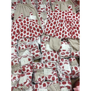 Set áo chấm bi 2 dây quần bom