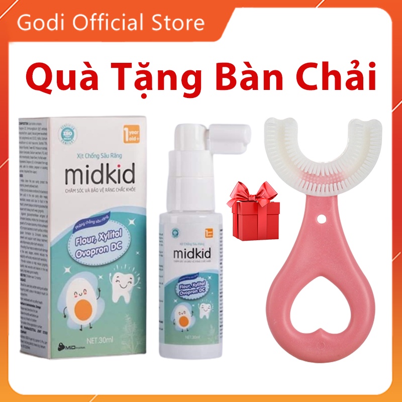 [CHÍNH HÃNG] Xịt Chống Sâu Răng Midkid Làm Sạch Và Bảo Vệ Răng Miệng Nướu Lưỡi Cho Bé | Bác Sỹ Nha Khoa Khuyên Dùng-Y46