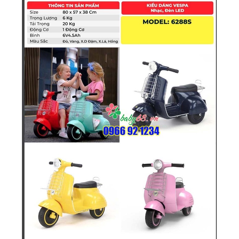 Xe máy điện Vespa cho bé 6288S