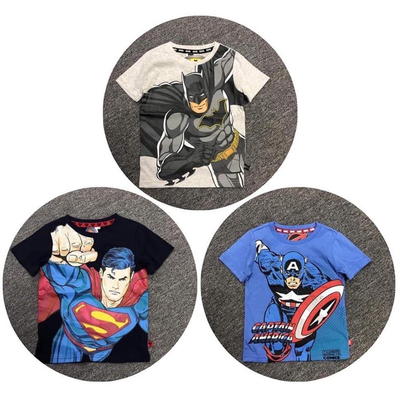 SET 3 ÁO PHÔNG CỘC TAY BATMAN CHO BÉ TRAI