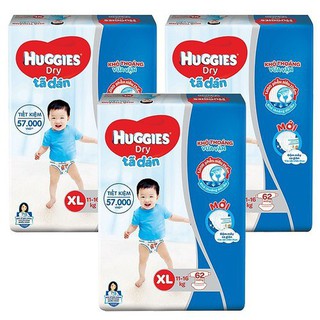 Bỉm - Tã dán Huggies Super Jumbo M76, L68, XL62, XXL56