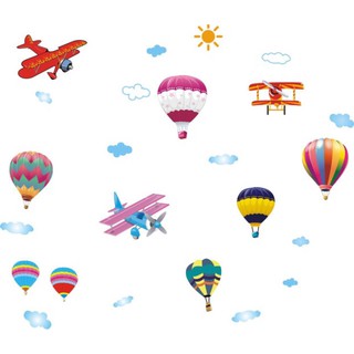 Decal dán tường dán kính mẫu khinh khí cầu