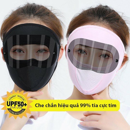 Khẩu trang mặt nạ ninja có kính chống nắng vải thun lạnh thoáng mát hè 2021 | BigBuy360 - bigbuy360.vn