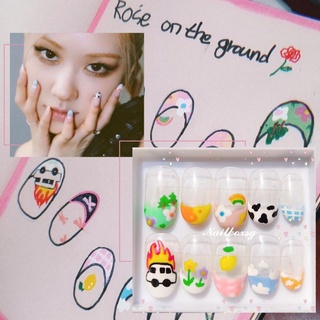 Rosé blackpink 1 | set nailbox nail móng giả móng úp sẵn | kèm keo, dũa | nailbox thiết kế