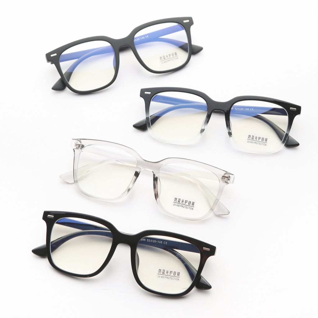 Gọng mắt kính cận loạn nhựa dẻo LB Eyewear ND 2295 - Dáng bầu, Vuông to - đen, trong suốt, ombre