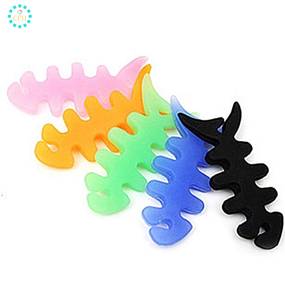 (Hàng Mới Về) Dụng Cụ Quấn Dây Cáp Bằng Silicon Hình Xương Cá Chất Lượng Cao