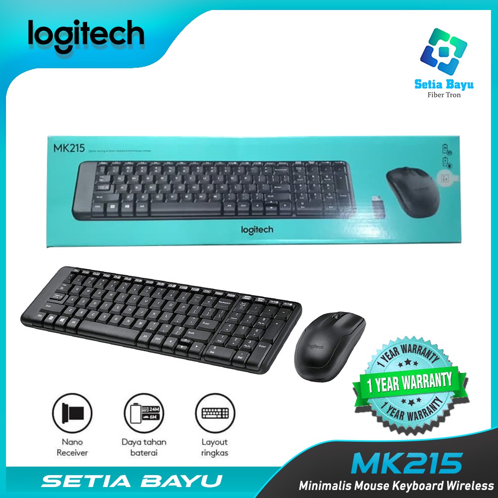 Combo Bàn Phím + Chuột Không Dây Logitech Mk215 100% Chính Hãng