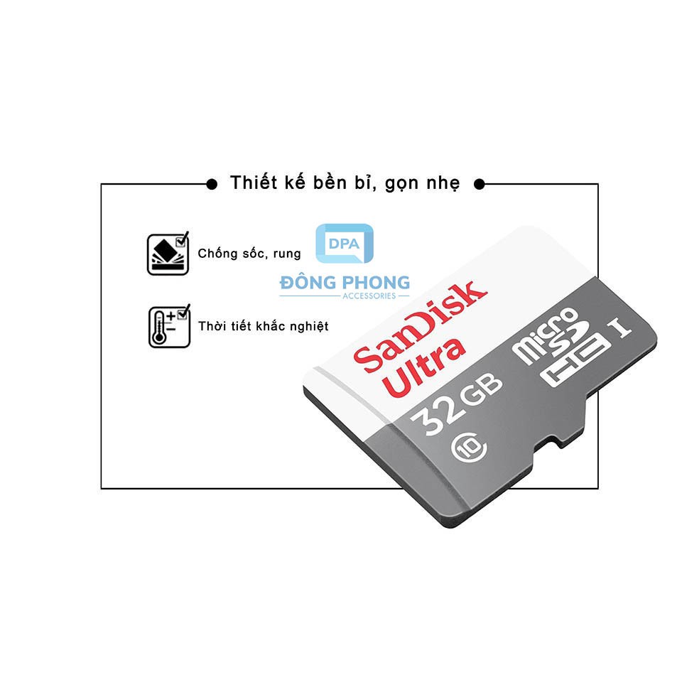 Thẻ Nhớ SanDisk Ultra 32GB 100MB/s MicroSDXC UHS-I A1 Chính Hãng