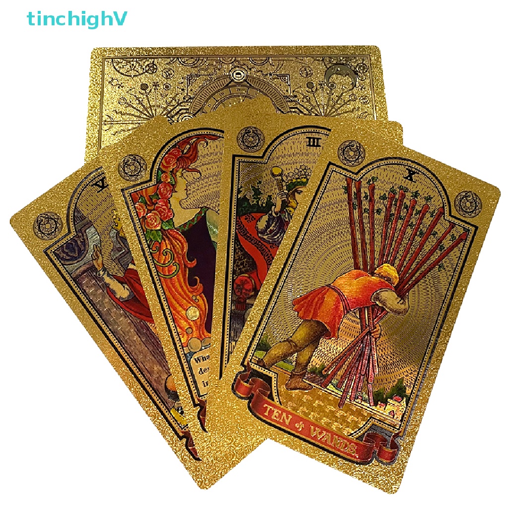Bộ Bài Tarot Bằng Giấy PVC Mạ Vàng Chống Thấm Nước Và Mài Mòn