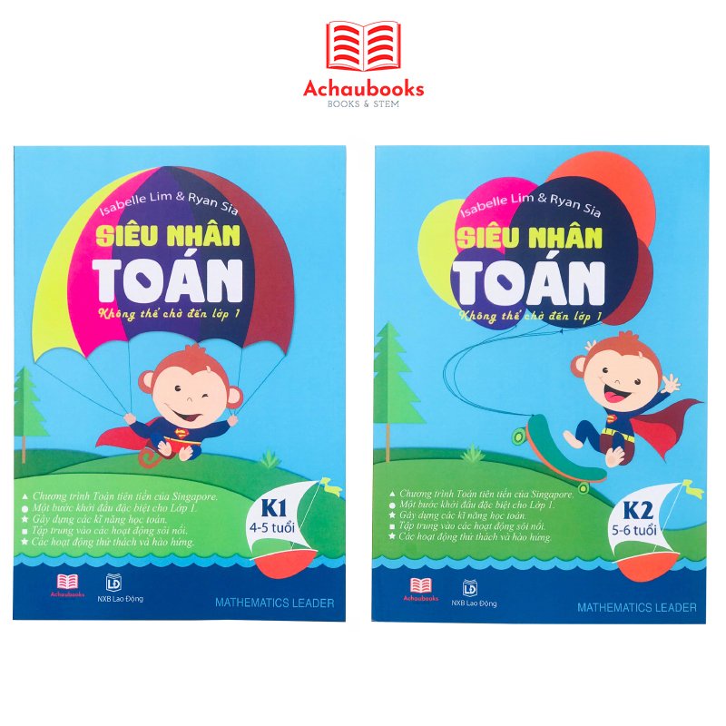 Sách Siêu Nhân Toán - Á Châu Books ( bộ 2 cuốn, 4 - 6 tuổi )