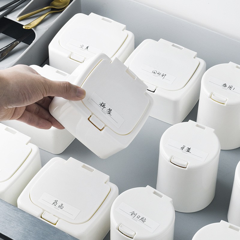 Hộp Nhựa Nhỏ Đựng Tăm Bông Chống Bụi Thiết Kế Tiện Dụng