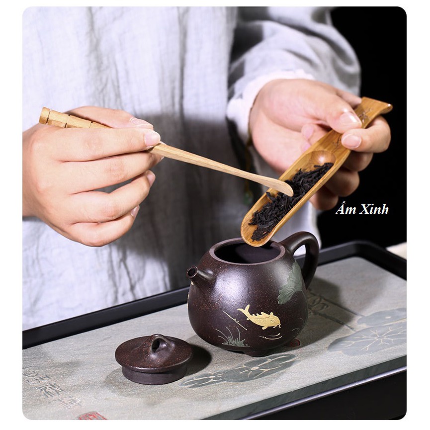 Ấm Tử Sa Nghi Hưng Thạch Biều Cao 200 ml (Hắc Kim Sa)