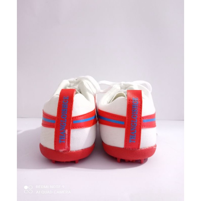 Giày vải nam đá bóng ,đá banh vá da khâu full đế ,siêu đẹp  Thangloies 2 màu đỏ , xanh