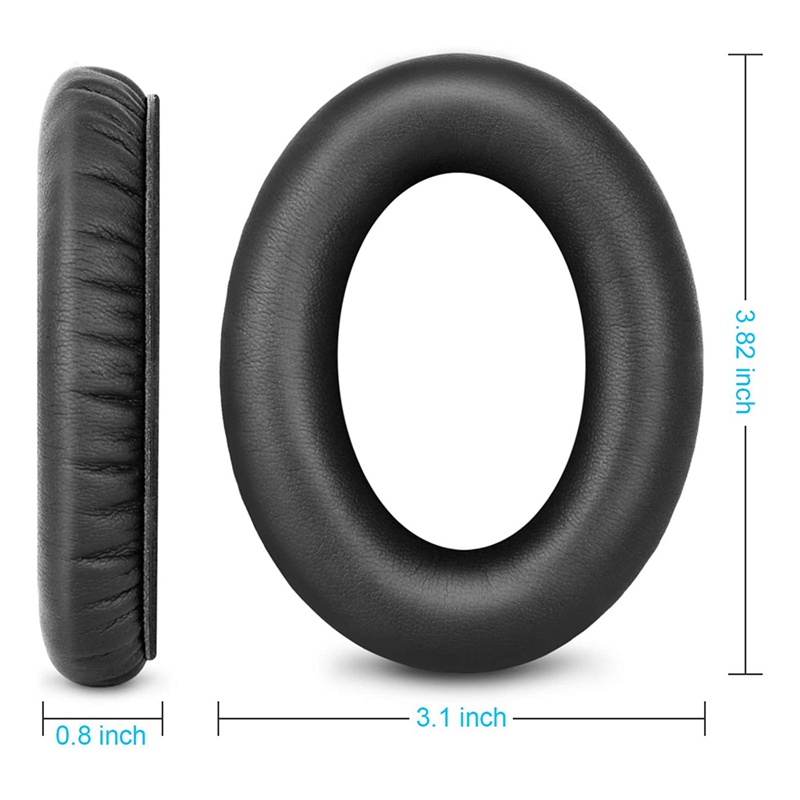 1 cặp miếng đệm tai thay thế chuyên nghiệp cho da Protein mềm QuietComfort QC2 QC15 AE2 QC25 ( Đen