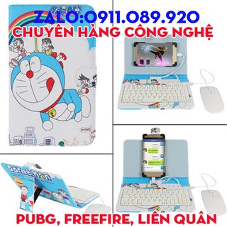 Bao da bàn phím kèm chuột - bộ đầy đủ bao da bàn phím và chuột cho điện thoại android