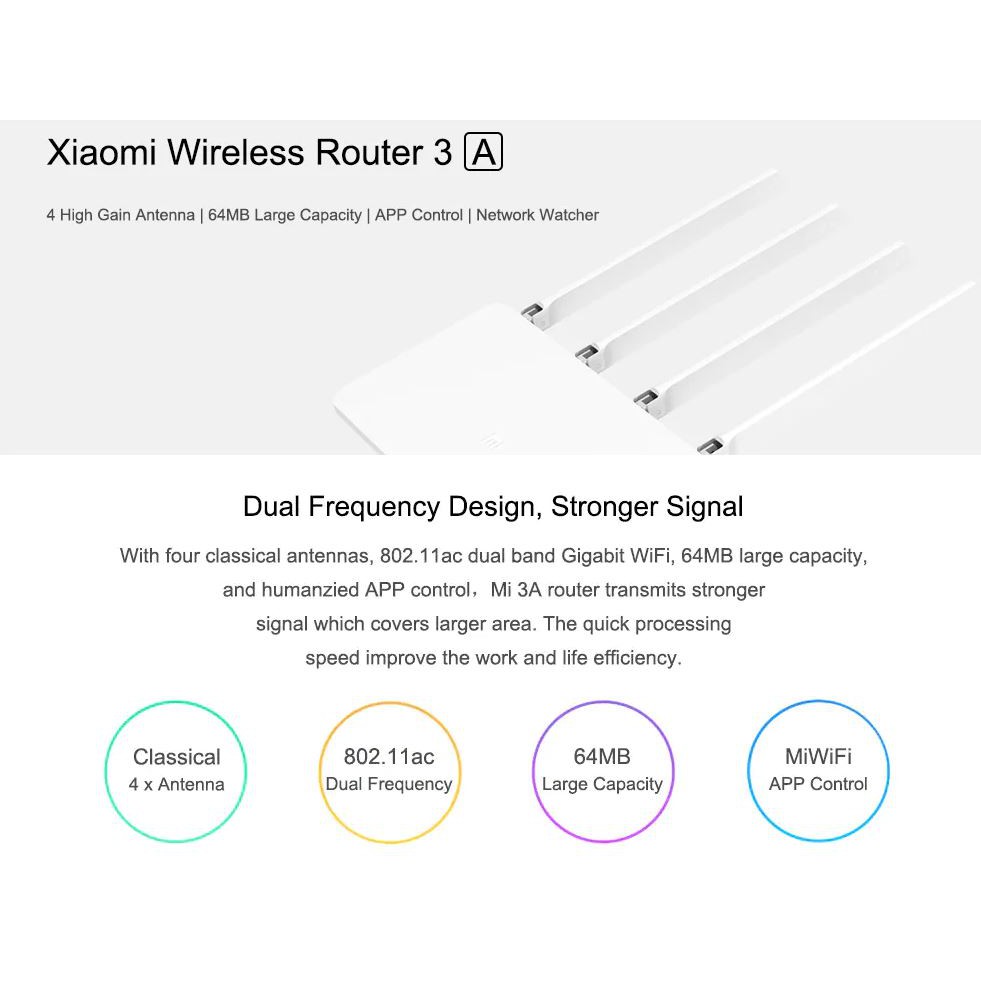 Bộ phát wifi router wifi Xiaomi Gen 3 3A Tiếng Việt  chuẩn AC1200 gigabit 4 chịu tải cao cực kỳ ổn định