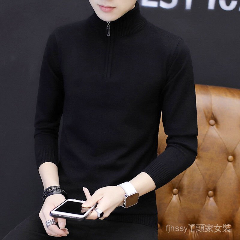 Áo Sweater Cổ Cao Phối Khóa Kéo Chất Nhung Dày Dặn Ấm Áp Cho Nam | BigBuy360 - bigbuy360.vn