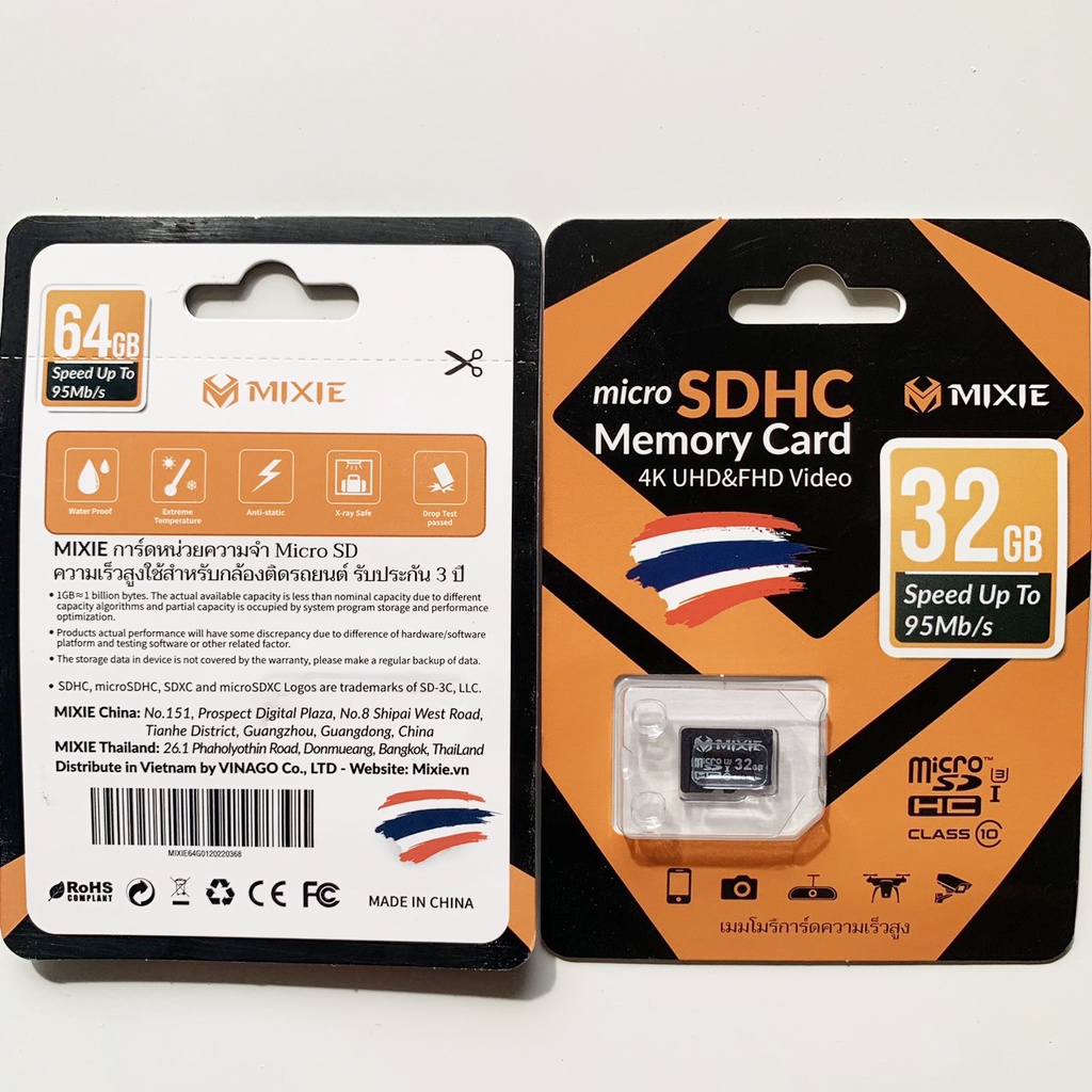 Thẻ nhớ 32GB/64GB MIXIE chính hãng Bảo hành 3 năm