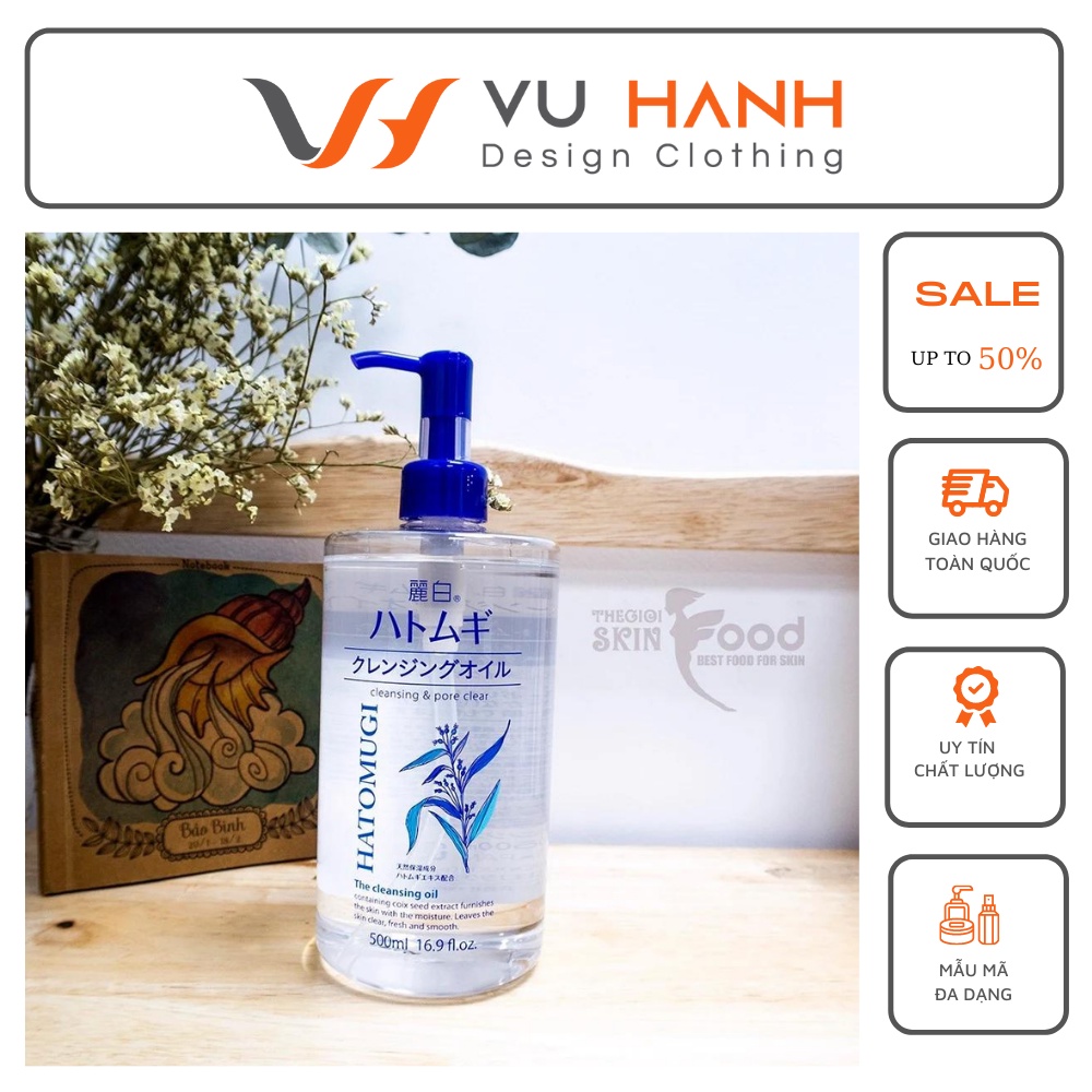 Dầu tẩy trang ý dĩ Hatomugi 500ml | Shop Vũ Hạnh