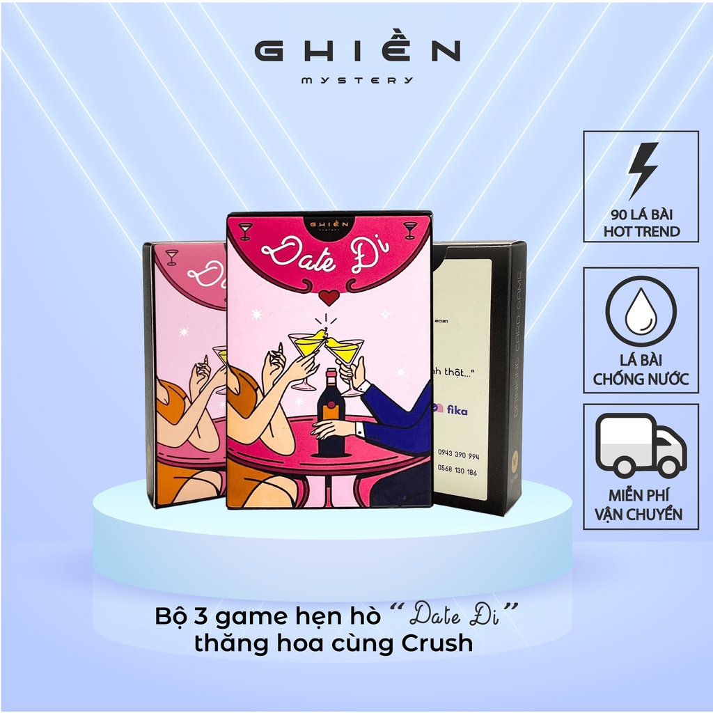 Combo 3 bộ bài hẹn hò "Date Đi" drinking game tìm hiểu những điều thầm kín nhất từ đối phương | Ghiền Mystery