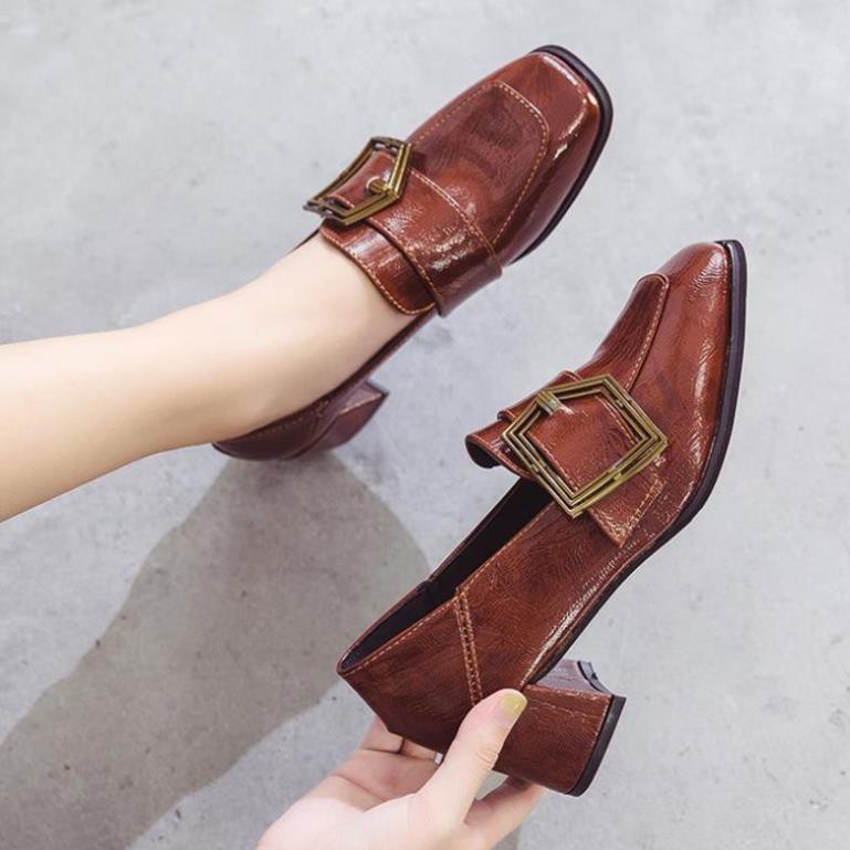 Giày Oxfort da bóng gót cao 5cm -h91 | BigBuy360 - bigbuy360.vn