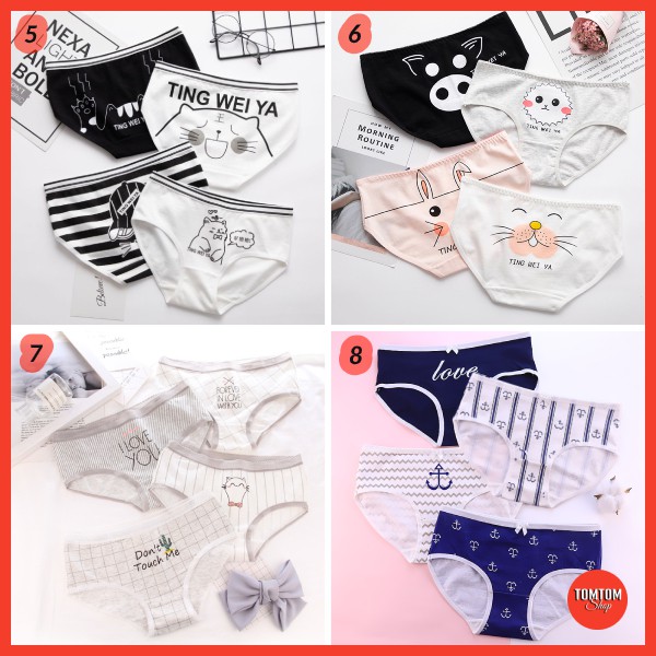 SET 5 Quần Lót Nữ Cotton Nâng Mông Thông Hơi Hoạ Tiết Dễ Thương CB1 | BigBuy360 - bigbuy360.vn