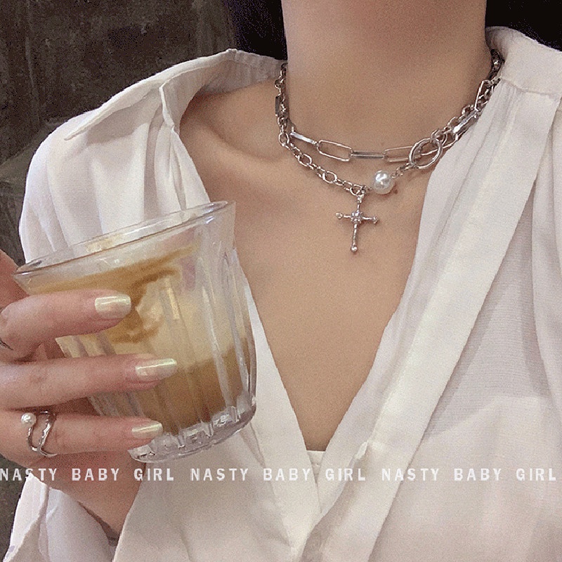 Vòng cổ Nhiều Lớp Đính Ngọc Trai Thời Trang Cho Nữ