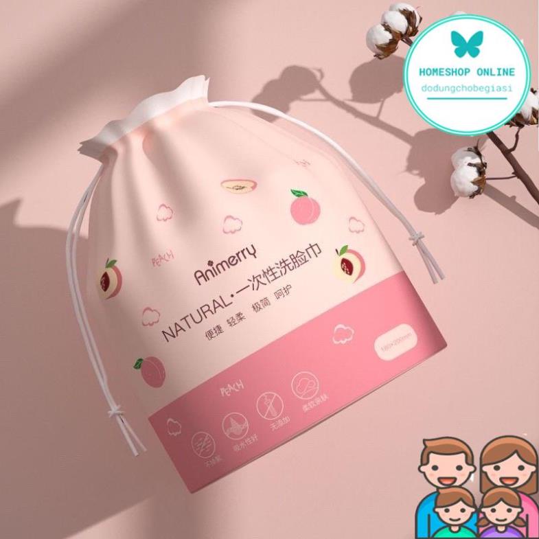 Khăn lau mặt khô tẩy trang đa năng YAGOONA cotton cao cấp YGN01 túi hồng Giá Sỉ Home Shop Online