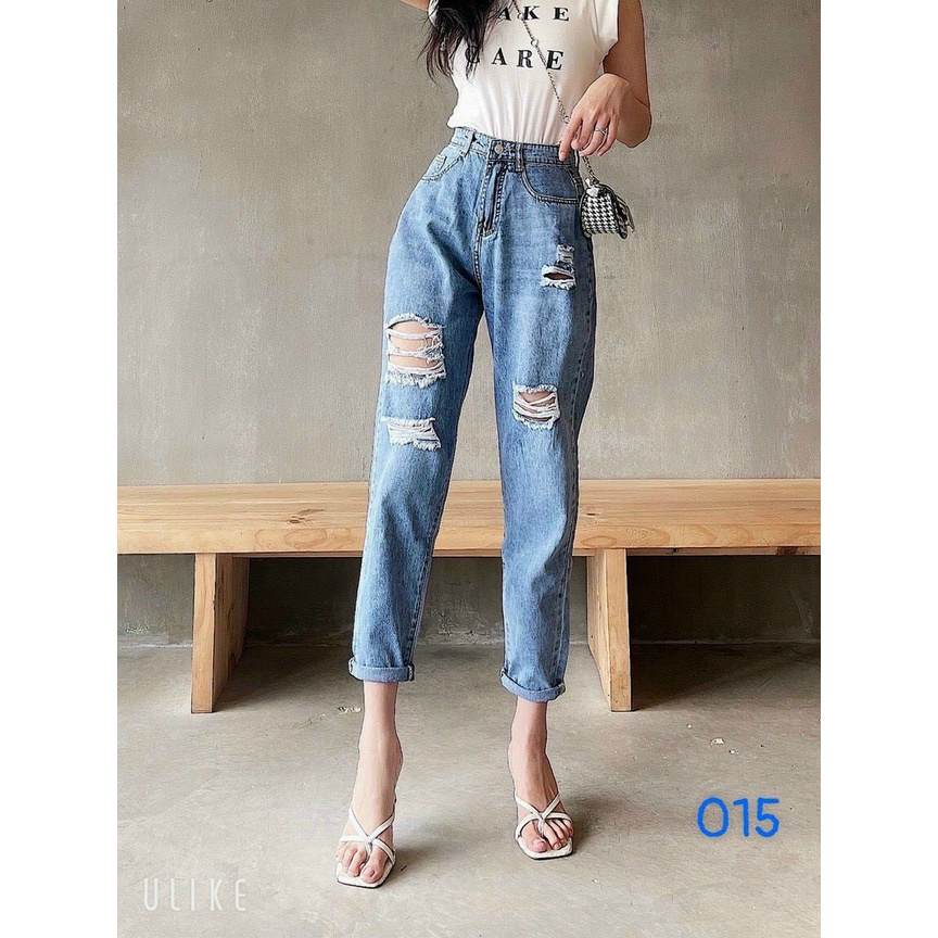 Quần Baggy jean nữ rách siêu hot NNH8888 cao cấp KV17