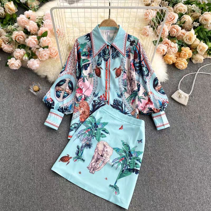 [ORDER] SET TRANG PHỤC CÔNG SỞ HỌA TIẾT CON VOI