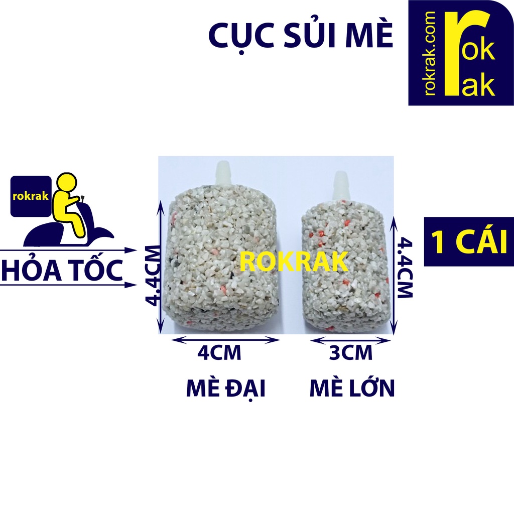 Cục đá sủi mè lớn 3x4.4 cm bền cho bọt khí lớn đảo kaldnes bể nhỏ