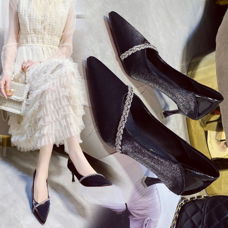 giày cao gót khảm đá sang chảnh 1693