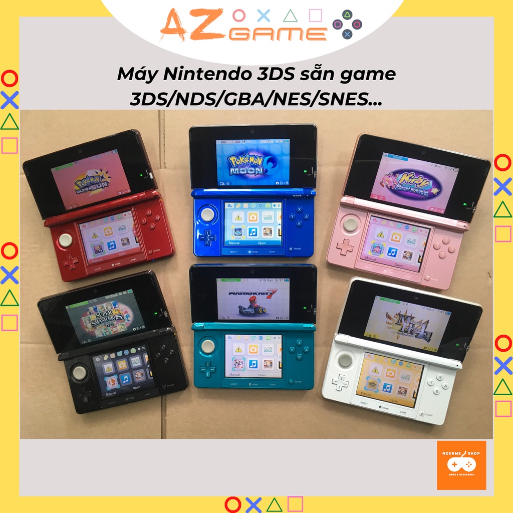 Máy Game Nintendo 3DS (Kho 5000 Game 3DS/NDS/GBA/GBC/NES/SNES) Đầy Đủ Phụ Kiện