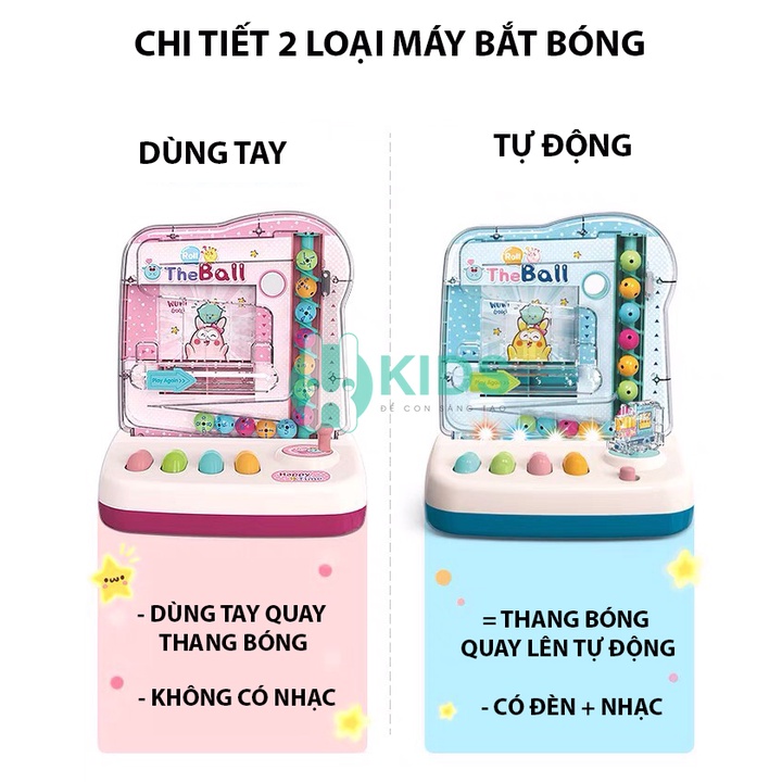 Máy trò chơi bắt bóng lăn pinball kèm thẻ toán học, đồ chơi giáo dục sớm tập phối hợp tay mắt rèn luyện tư duy cho bé