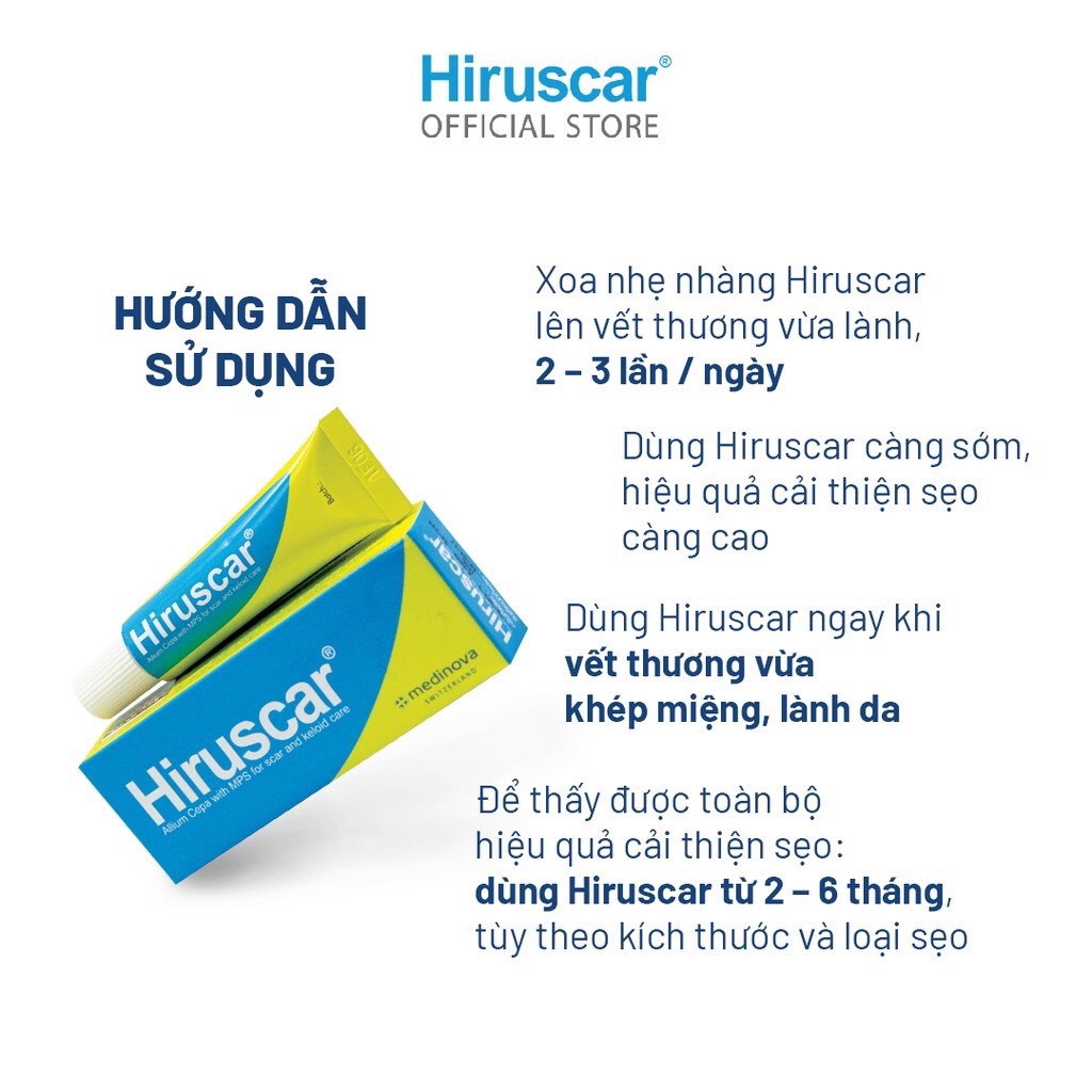 Gel làm mềm và phẳng vết sẹo, giúp mờ thâm sẹo Hiruscar 5g