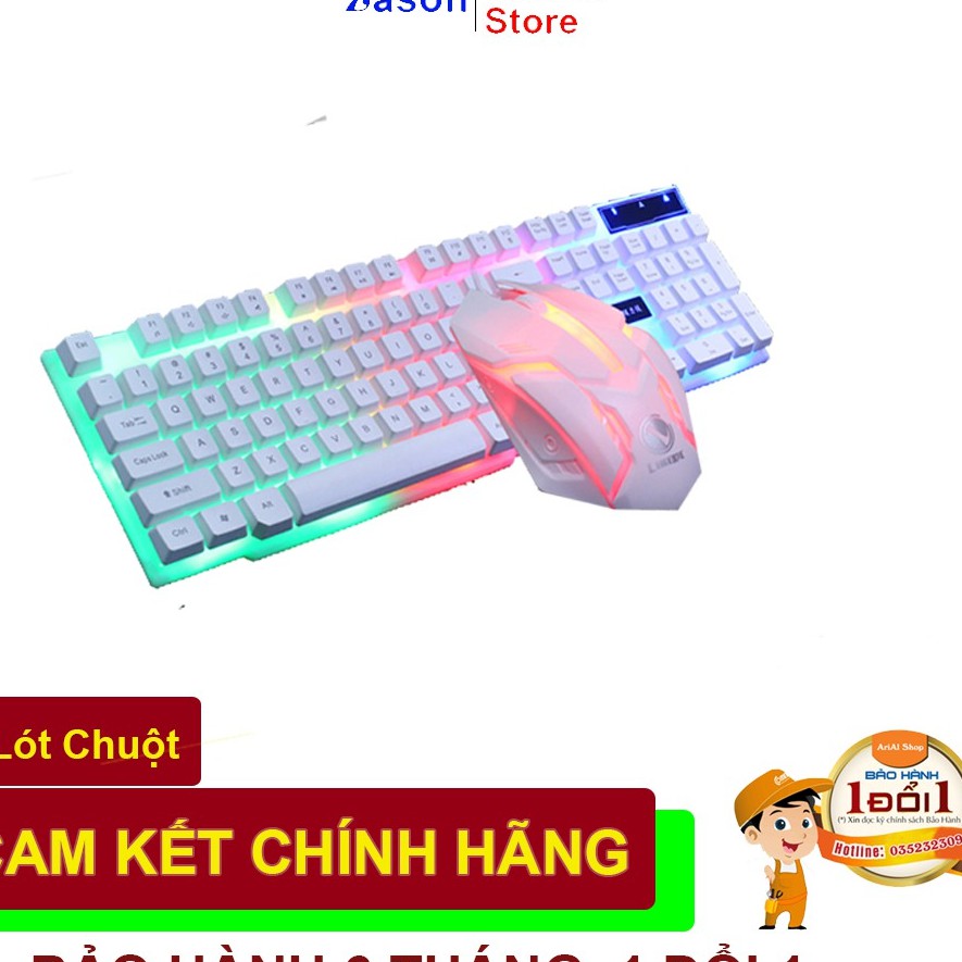 [DEAL SỐC] Bộ Bàn Phím Có Dây Ergonomic USB GTX300 Có Đèn Led Phát Sáng Bảo Hành 1 Năm Tặng Lót Chuột Mua Combo