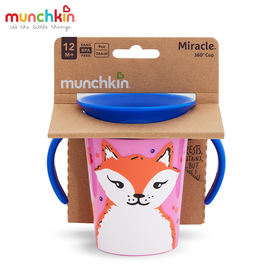 Cốc tập uống Munchkin Deco 360 độ nhựa cao cấp chống đổ chống sặc có tay cầm 177ml