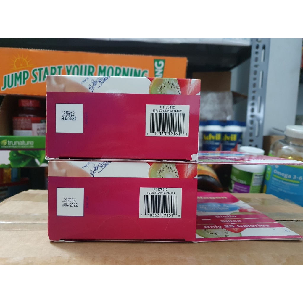 [chuẩn mỹ date 6/2024] Nước liquid collagen biotin 4000 mcg hộp 30 ống vị dâu kiwi từ mỹ - trẻ hóa da, căng da