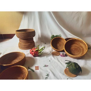 Rổ mây xiên tròn