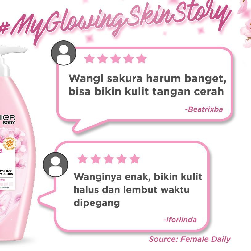 (Hàng Mới Về) Serum Garnier Sakura Làm Trắng Hồng Da Chống Tia Uv - 400ml