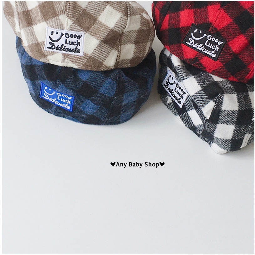 Nón Mũ nồi Beret sọc caro hot hit đội được hai kiểu cho bé nhiều màu cực cool (hàng có sẵn) ❣❣