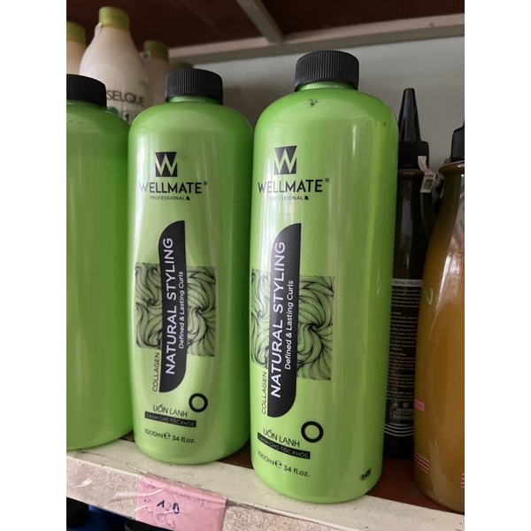 Hấn lạnh cặp wellmate chai màu xanh 1000ml x2  uấn màu quăn sóng mẩy  mùi nhẹ  giữ  nếp lâu