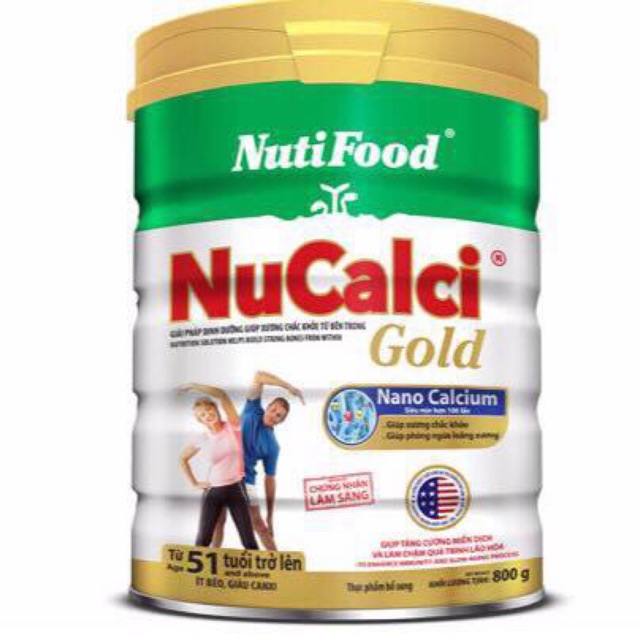 Sữa NuCalci gold Nutifood 800g(Trên 51 tuổi)