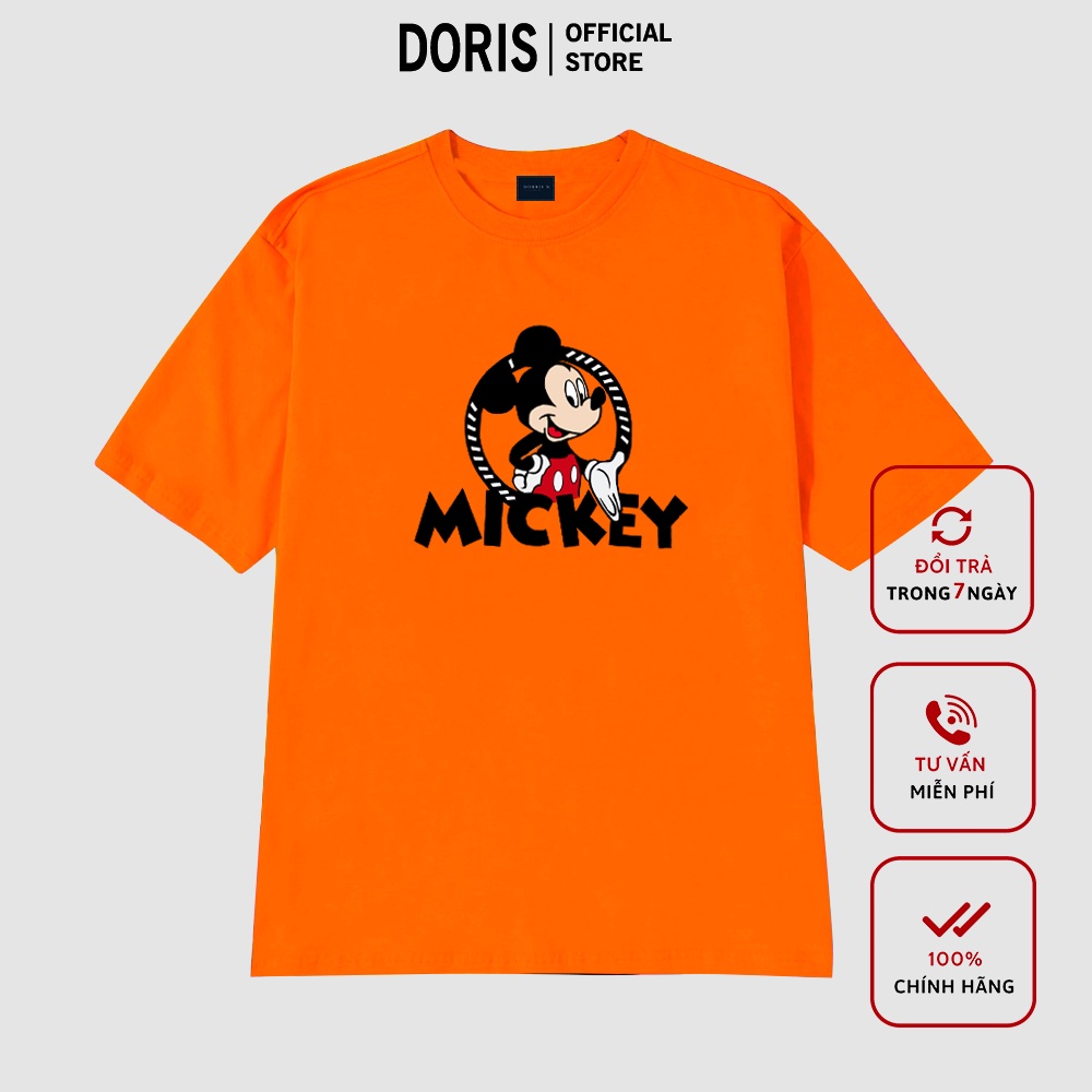 [Mã DORRT8250 giảm 250k] Áo thun MICKEY VÒNG chất liệu cotton 100% áo phông form rộng DORRIS N