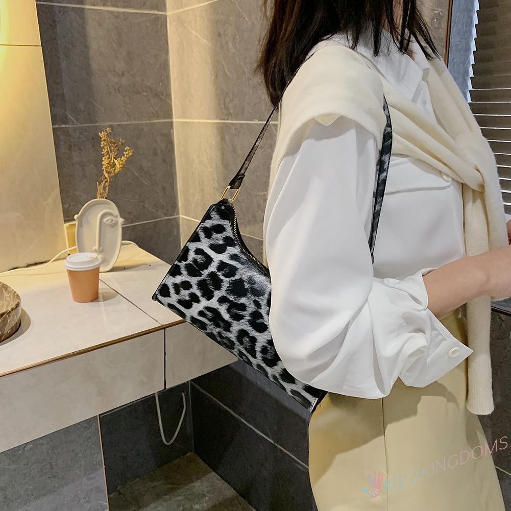 【Big Sale】Vintage Women Animal Pattern Handbag Hobos PU Leather Shoulder Underarm Bag