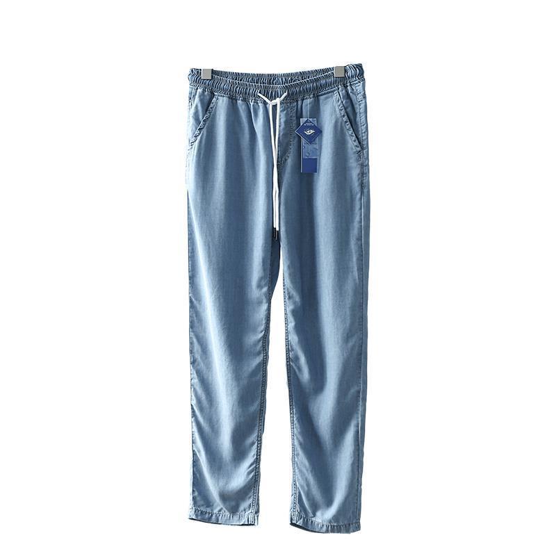 Quần Jean jogger slimfit Quần Jean Nam 100% Tencel! Ôxy rất lạnh! Quần Dài Lưng Thun Ống Rộng Thời Trang Mùa Hè Cho Nam