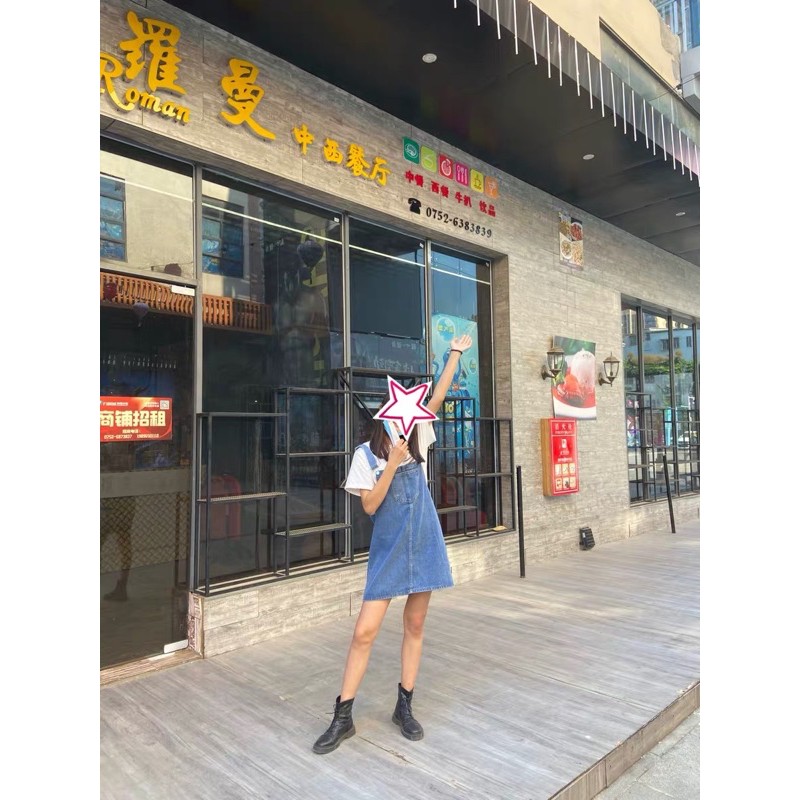 [KÈM ẢNH THẬT + SẴN] yếm váy bò túi ngực ulzzang hàn quốc | BigBuy360 - bigbuy360.vn