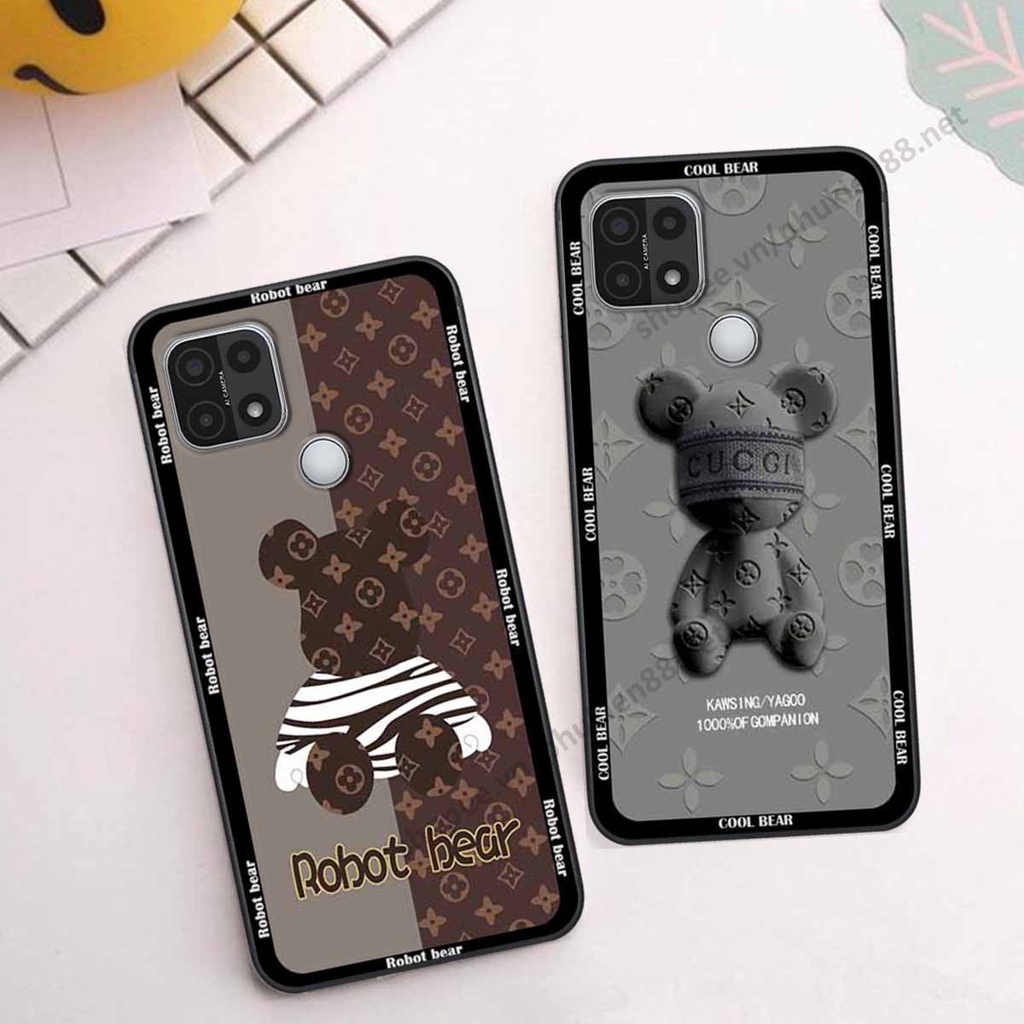 Ốp Oppo A15 / A15s bear, k@ws thương hiệu phong cách ốp lưng thời trang cao cấp