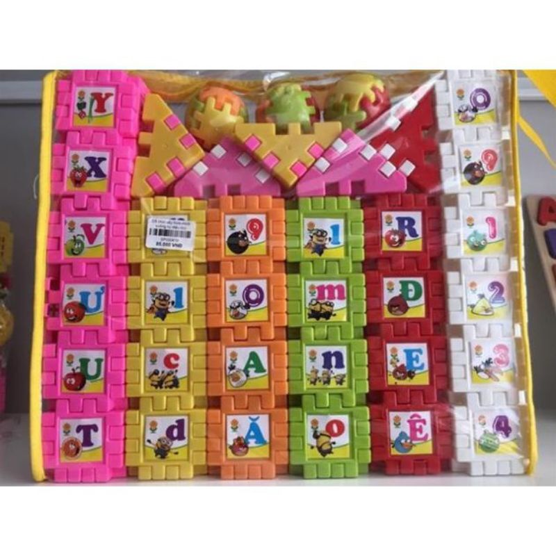 0 Đồ Chơi Xếp hình các miếng vuông loại to- Xếp hình lego sáng tạo